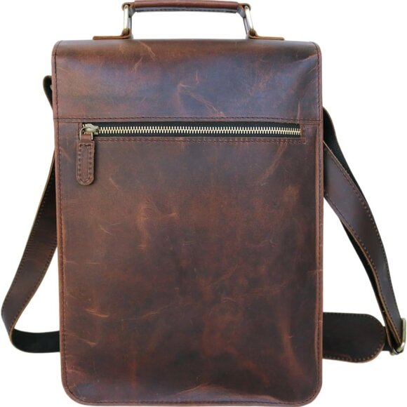 Leather messenger bag shoulder bag cross body vintage messenger bag for women & - Picture 7 of 9